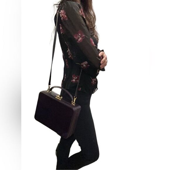 Gucci rare box purple leather bag with strap - Picture 1 of 15